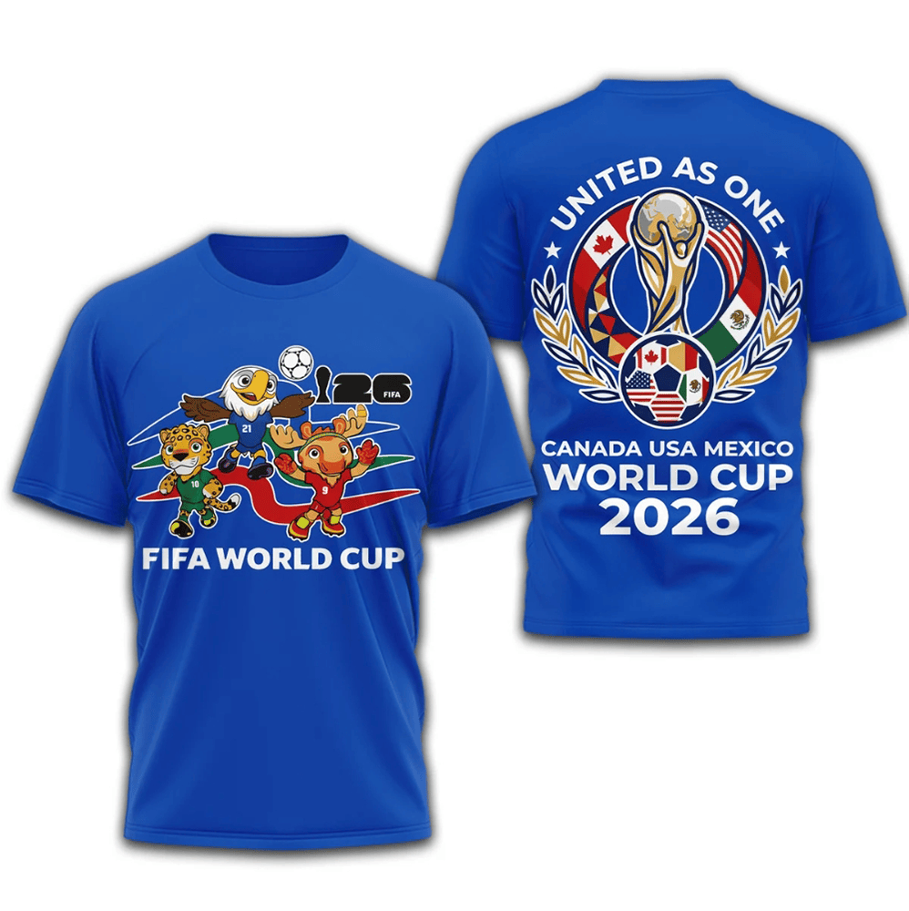 2026 Fifa World Cup United As One T-Shirt Canada USA Mexico World Cup 2026 Shirt Fan Gear