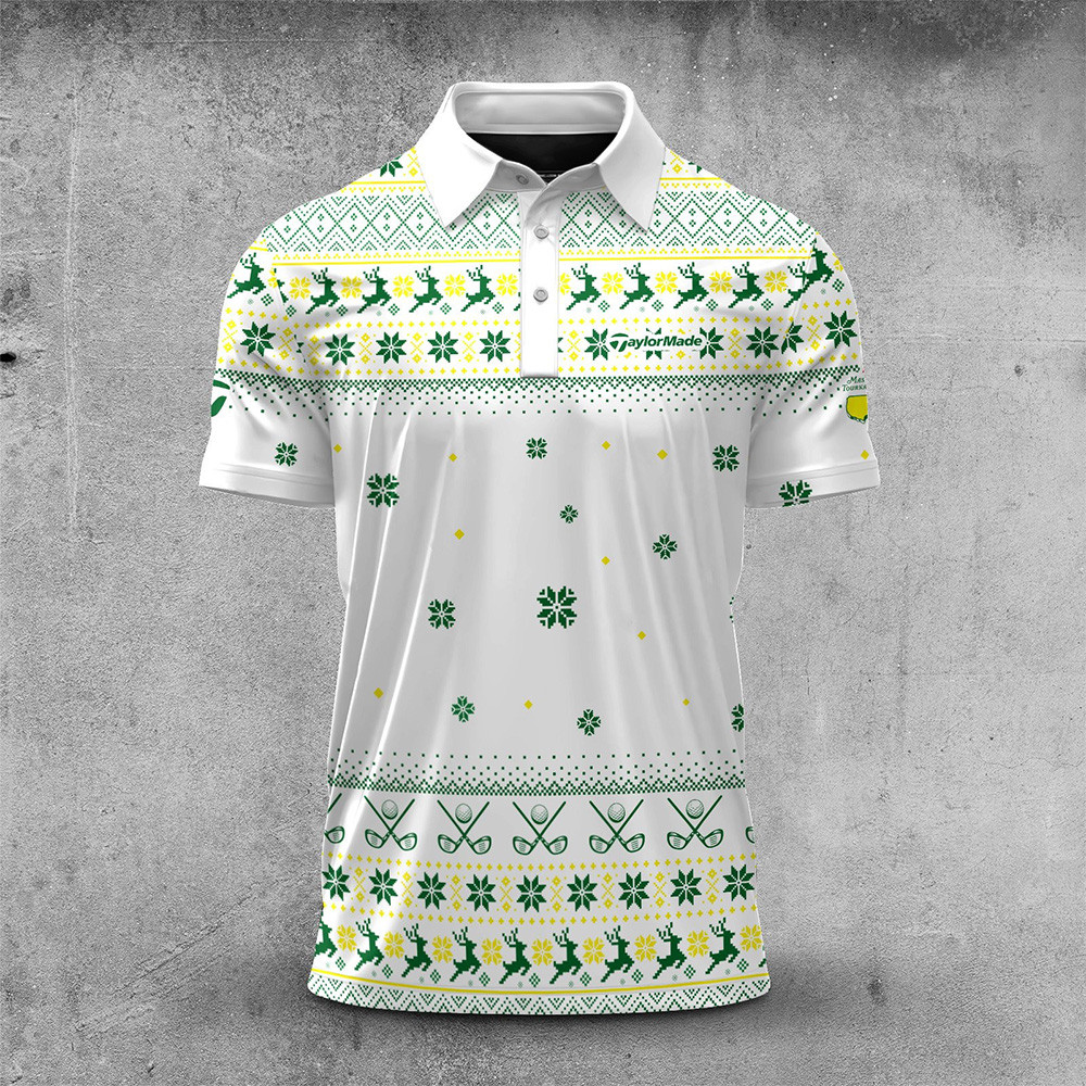 2026 Masters Tournament Ugly Christmas Pattern Golf Polo Shirt Golf Shirt Gift For Husband