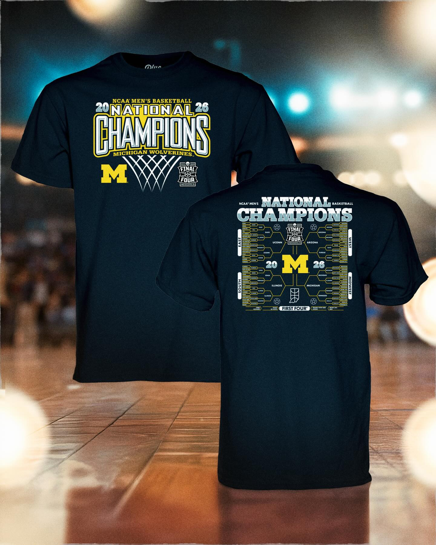 2026 Men's Basketball National Champions T-Shirt Michigan Championship Merch Final Four Gear