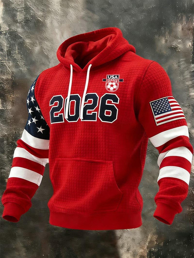 2026 USA Soccer Hoodie FIFA World Cup Stars Stripes Fan Gear Graphic Hoodies Gift For Men