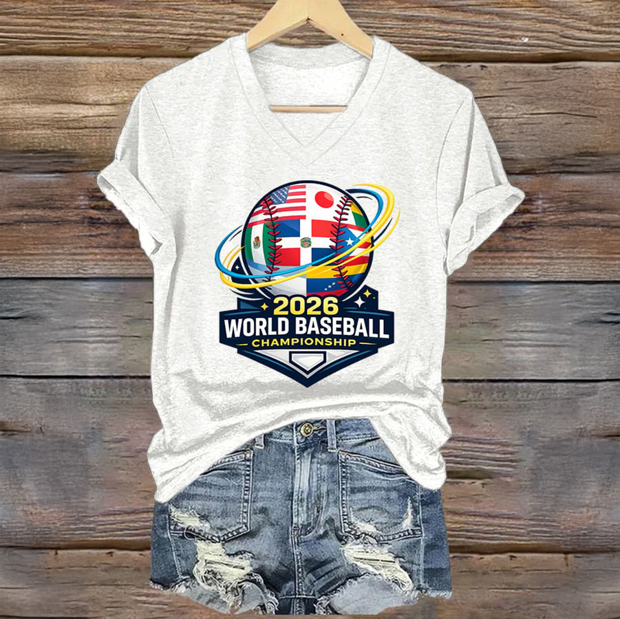 2026 World Baseball Classic V-Neck Shirt USA Baseball Team Shirt Unique Fan Gift