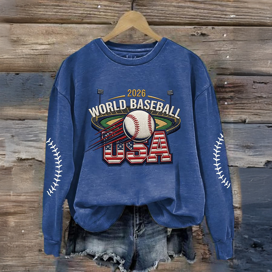 2026 World Baseball Sweatshirt Team USA Baseball Score Clothing Fan Gift Idea