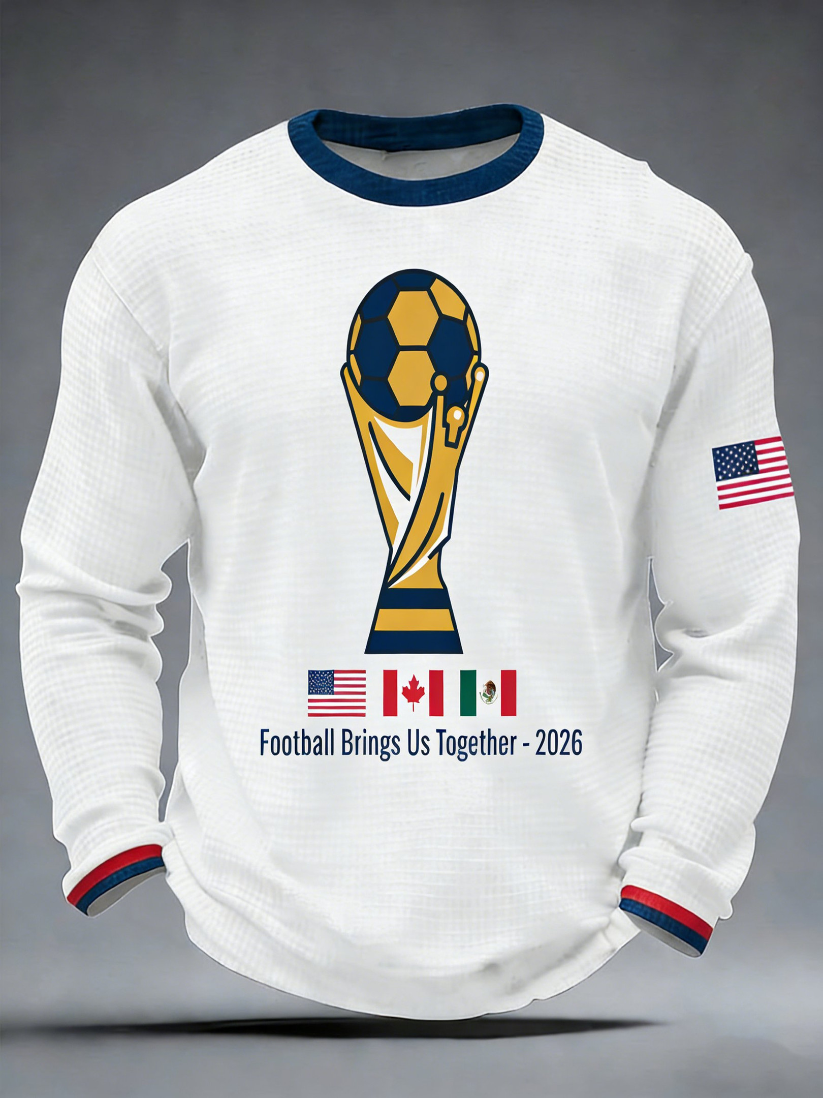 2026 World Soccer Fan Cup Long Sleeve T-Shirt Men's USA Soccer Supporter Gifts For Game Day