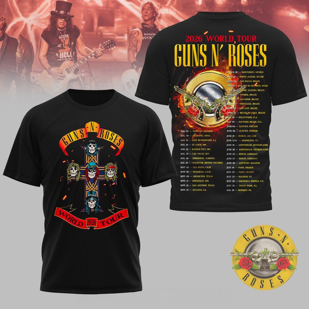 2026 World Tour Guns N Roses T-Shirt Fan Apparel Best Gifts For Music Lovers
