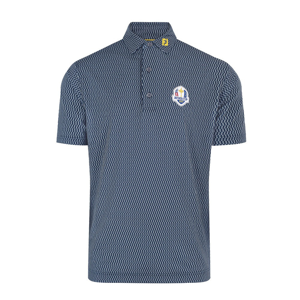 2027 Ryder Cup FootJoy Mens Navy Pattern Polo Shirt Cool Gifts For Golfers