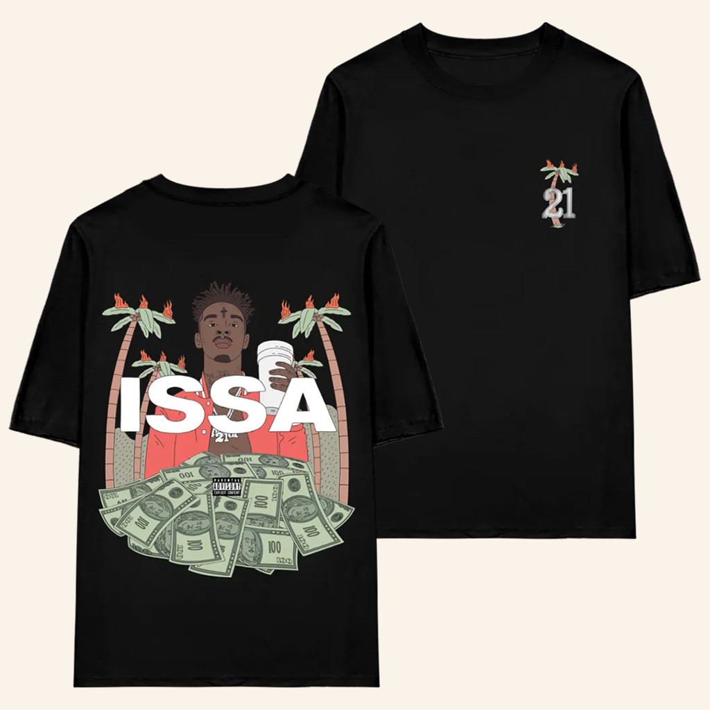 21 Savage Merch ISSA Black T-Shirt Gift Ideas For Rapper Fans 21 Savage Merch ISSA Black T-Shirt Gift Ideas For Rapper Fans