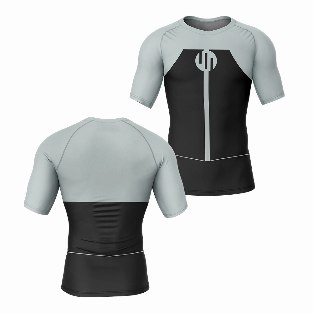 21 Viltrumite Grey Invincible Short Sleeve Rash Guard Compression Shirt