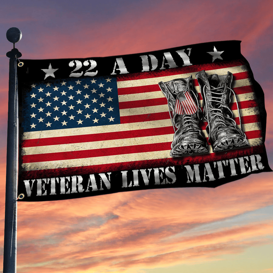 22 A Day Veterans Grommet Flag Patriotic Veterans Day Memorial Flag