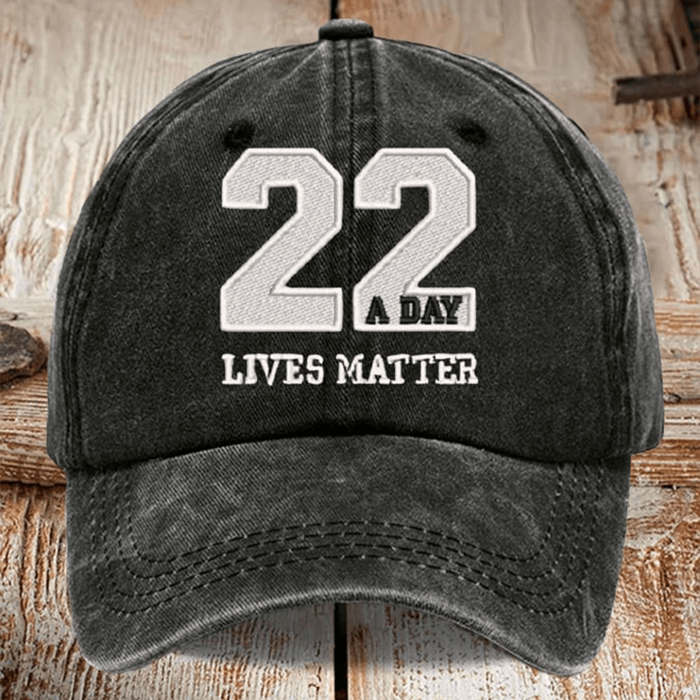 22 Days Lives Matter Veterans Hat Suicide Awareness Veteran Cap Patriotic Gift Ideas