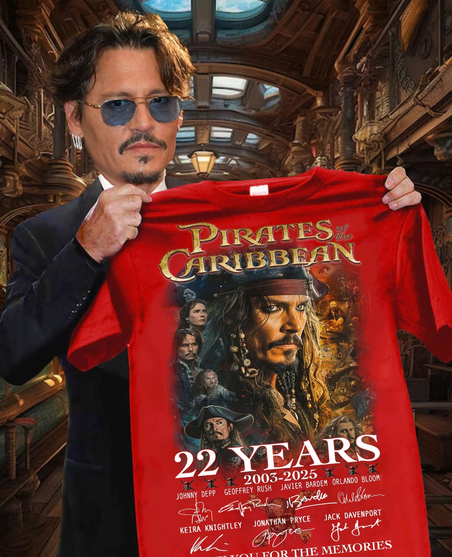 22 Years 2003-2025 Pirate Caribbean Thank You For The Memories T-Shirt Gifts For Movie Lovers