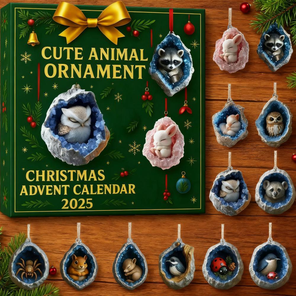 24 Day Adorable Animal Ornament Christmas Countdown Calendar Holiday Decor Xmas Gift Ideas