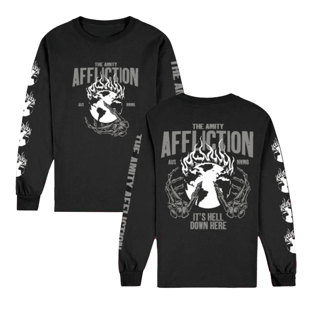 24Hundred Merch The Amity Affliction It's Hell Down Here Long Sleeve T-Shirt Black 24Hundred Merch The Amity Affliction It's Hell Down Here Long Sleeve T-Shirt Black