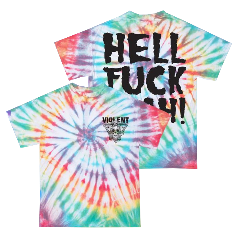 24Hundred Merch Violent Soho Hell Fck Yeah Tie Dye T-Shirt Fathers Day Presents 24Hundred Merch Violent Soho Hell Fck Yeah Tie Dye T-Shirt Fathers Day Presents