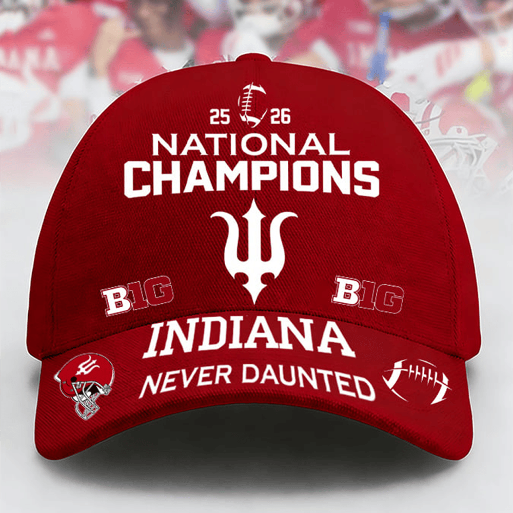 25 26 National Champions Indiana Never Daunted Hat Indiana Hoosiers Champs Cap Gift For Him