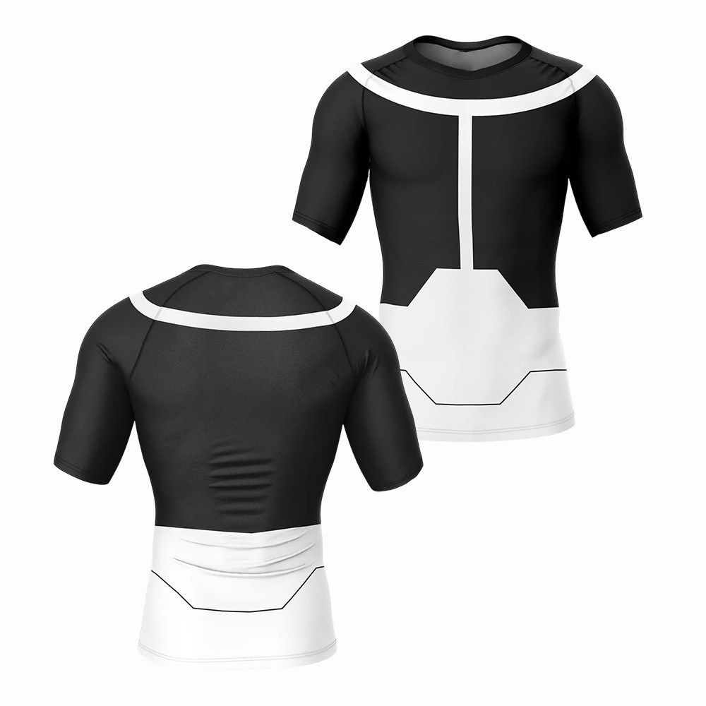 25 Viltrumite Executioner Black and White Invincible Short Sleeve Rash Guard Compression Shirt