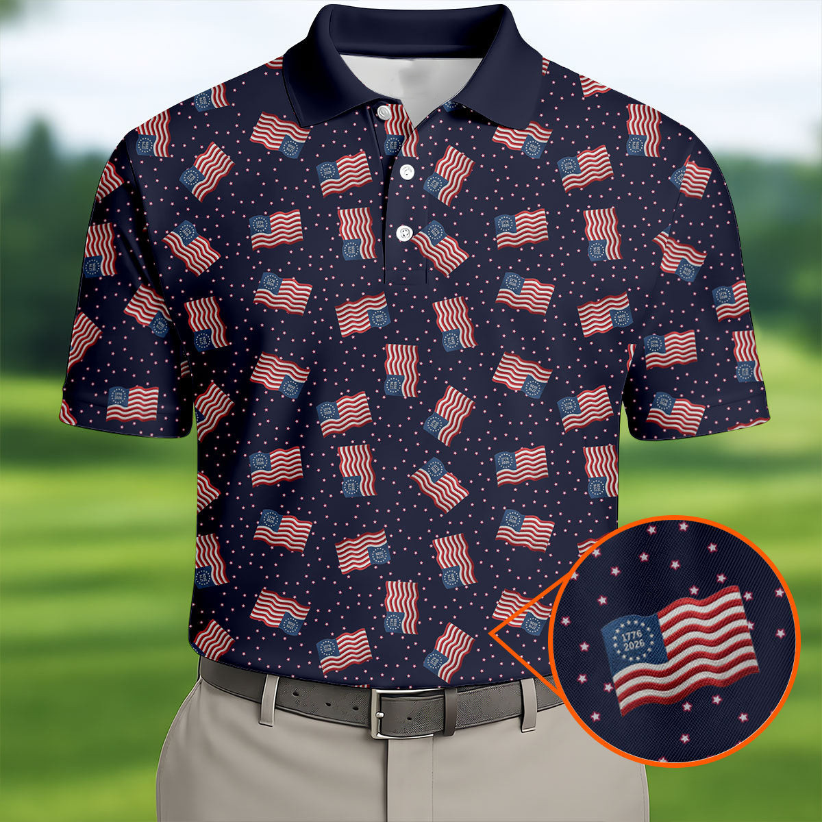250 Years 1776 2026 Golf Polo Shirt 4Th Of July Apparel Presents For Golf Lovers