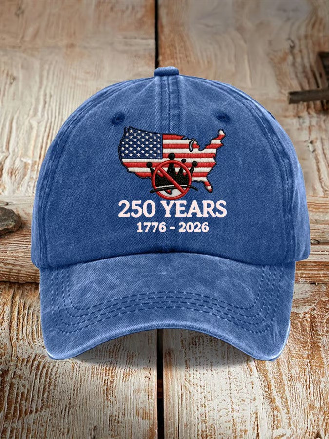 250 Years 1776 2026 No Kings USA Map Baseball Hat Patriotic Cap Best Gift For Independence Supporters
