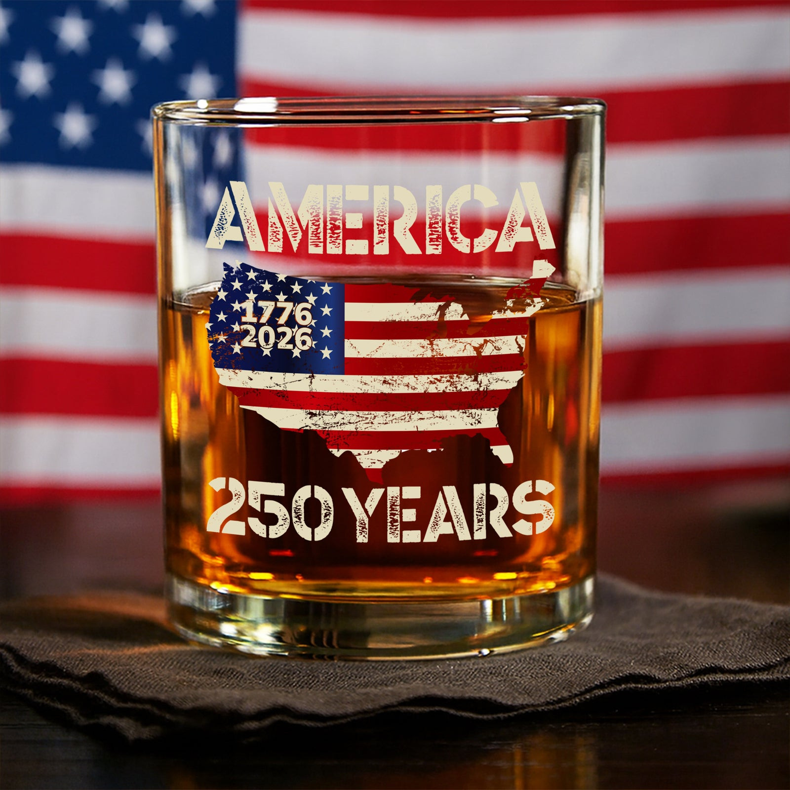250 Years America Anniversary 250th Independence Day Whiskey Glass America 250 Merchandise Gifts For Patriotic Dad
