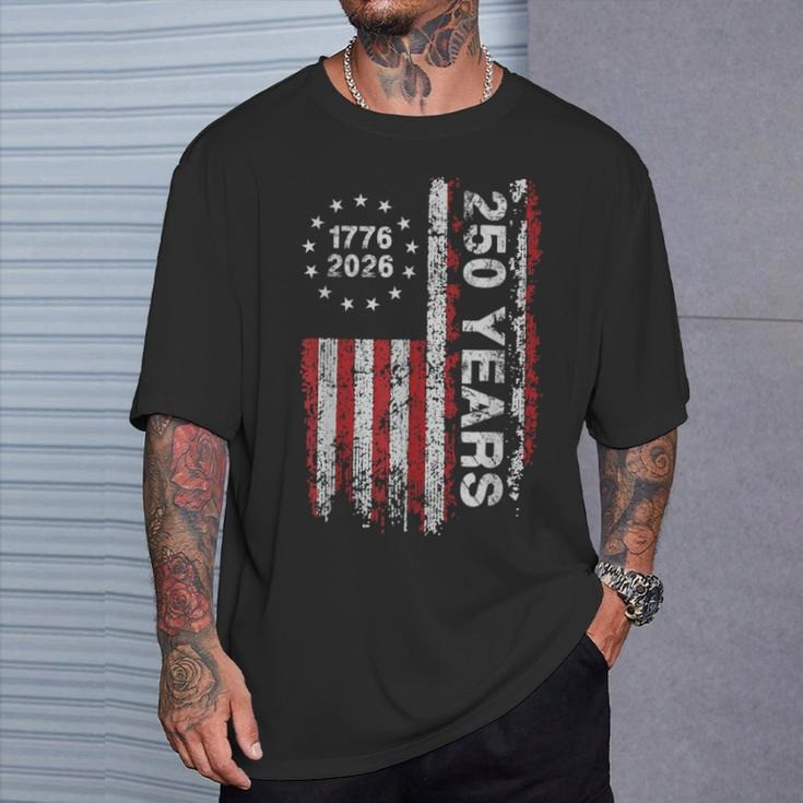 250 Years America Anniversary T-Shirt 1776 2026 Independence Day Freedom Shirt Gifts