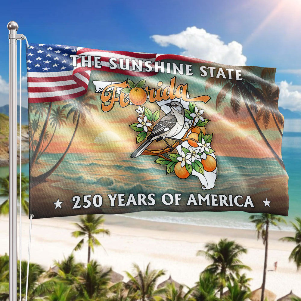 250 Years America Florida Flag Sunshine State 1776 2026 Grommet Flag Best Gift