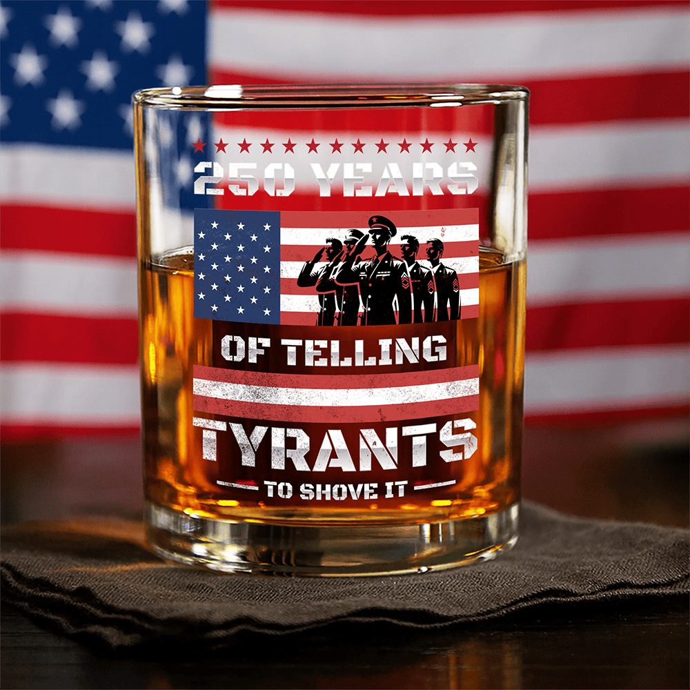 250 Years Anniversary America Celebration Whiskey Glass America's 250Th Birthday Glass