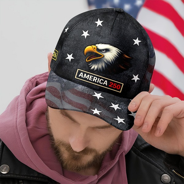 250 Years Anniversary Hat Eagle America Flag Independence Day Patriotic Freedom Cap