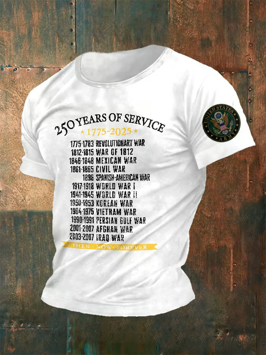 250 Years Anniversary T-Shirt 1775 2025 Then Now Forever Proud Veteran Outfit Gift Ideas