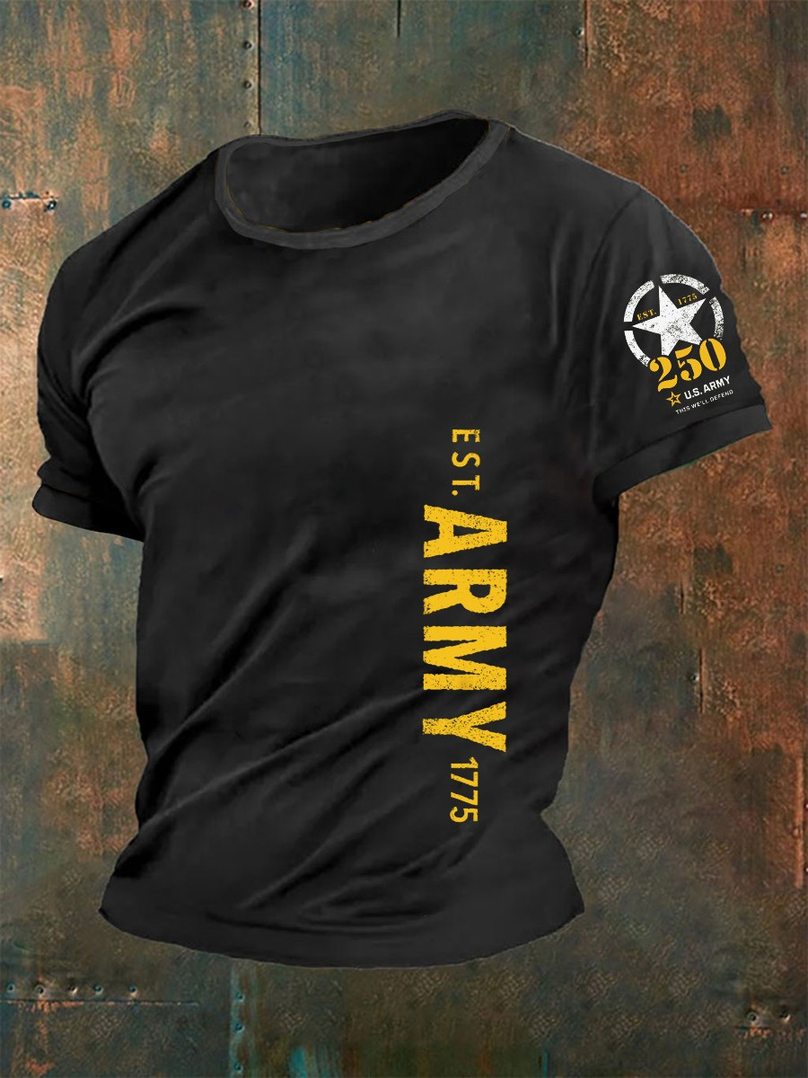 250 Years Anniversary T-Shirt EST ARMY 1775 Independence Day Proud Veteran Clothing Gifts