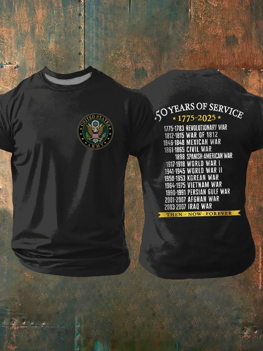250 Years Anniversary T-Shirt Then Now Forever United States Army Proud Veteran Outfit Gifts