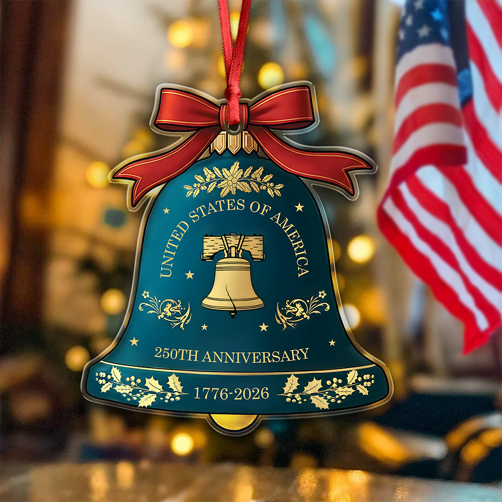 250 Years Anniversary United States Of America Bell Ornament Fourth Of July Ornament