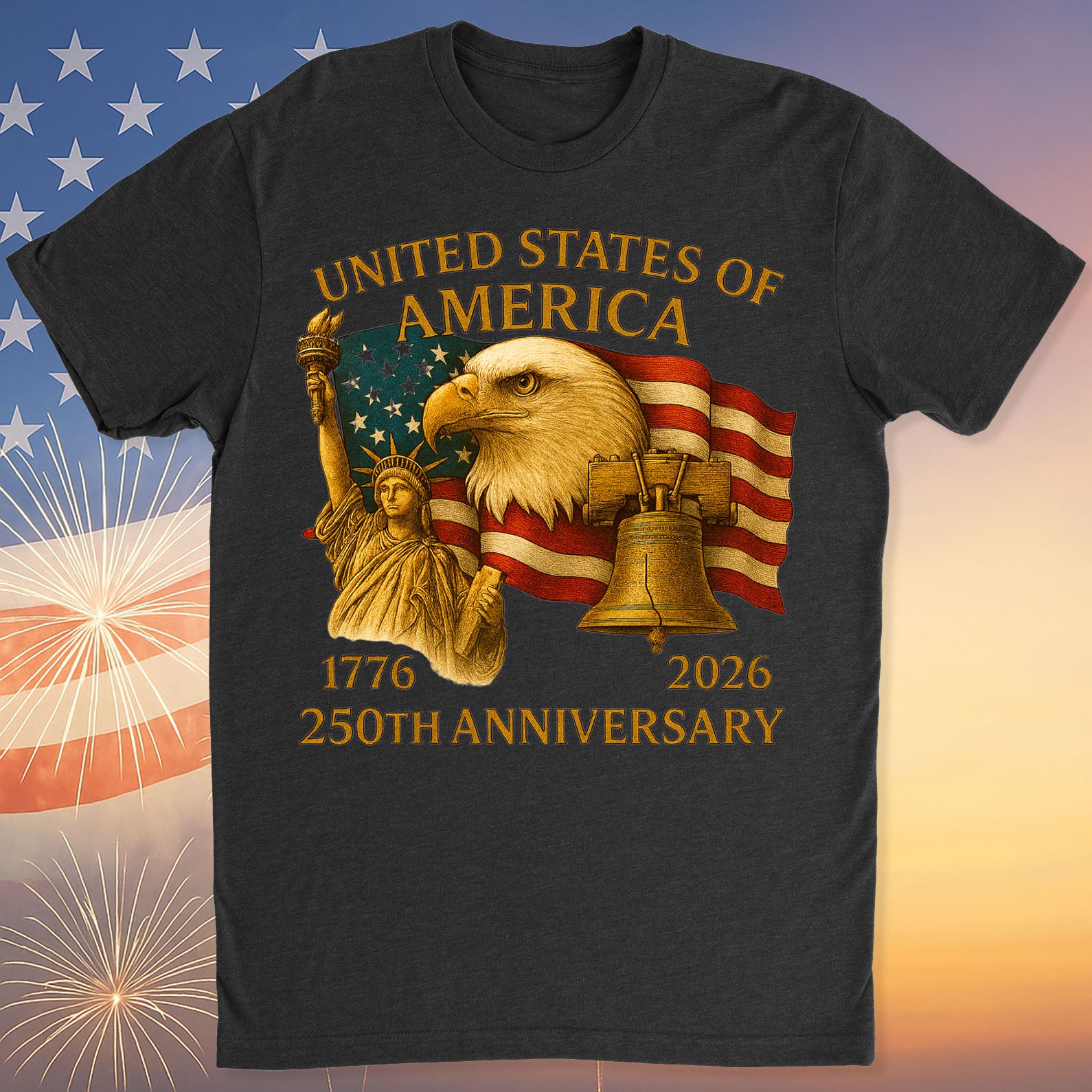 250 Years Anniversary Usa Shirt Happy 250th Birthday United States Of America Shirt 250 Years Of Freedom Dark