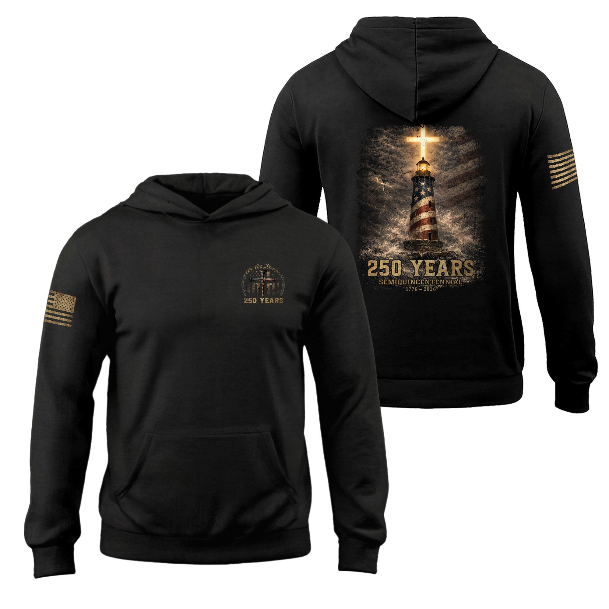 250 Years Christian Freedom Hoodie 1776 2026 America Patriotic Celebration Best Gift