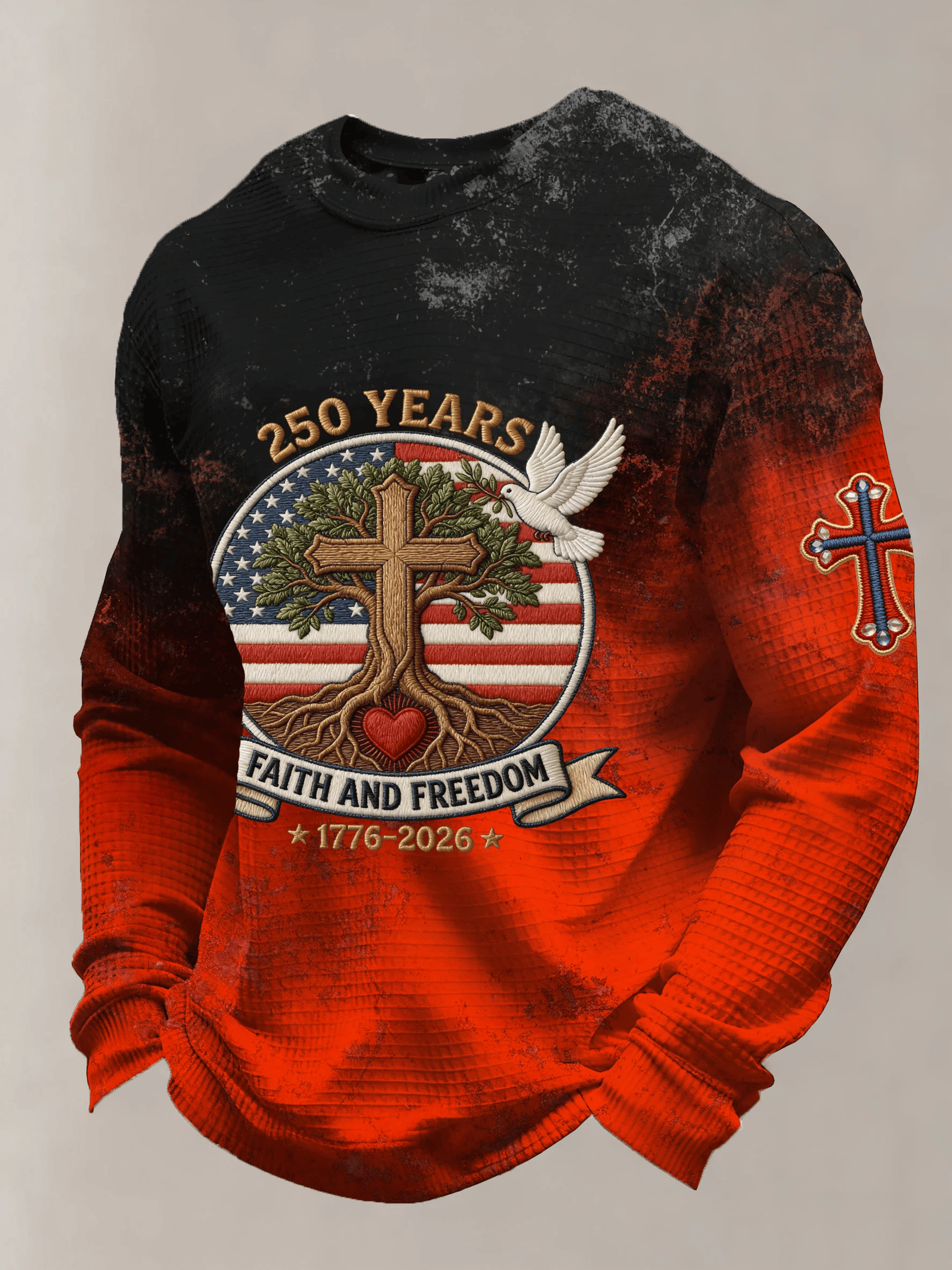 250 Years Faith And Freedom Long Sleeve Shirt 1776 2026 Merch Christian Themed Gifts