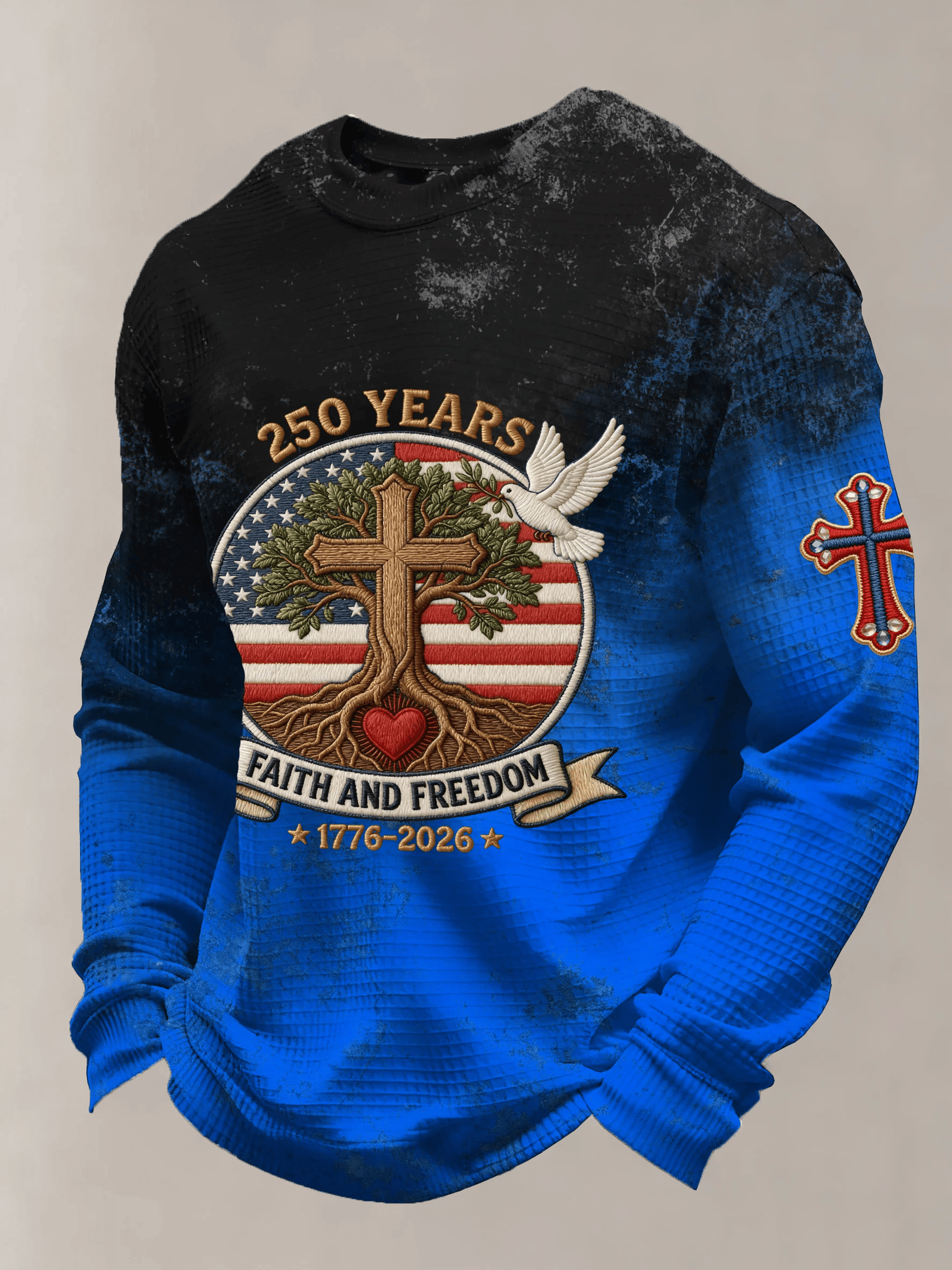 250 Years Faith And Freedom Long Sleeve Shirt Patriotic Men's Apparel Patriotic Gifts