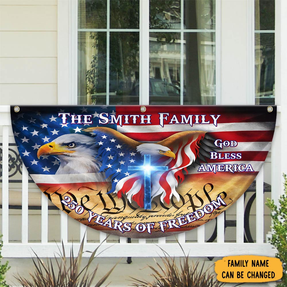 250 Years God Bless America Flag Patriotic 1776 2026 Fan Flag Fourth Of July Gift Ideas