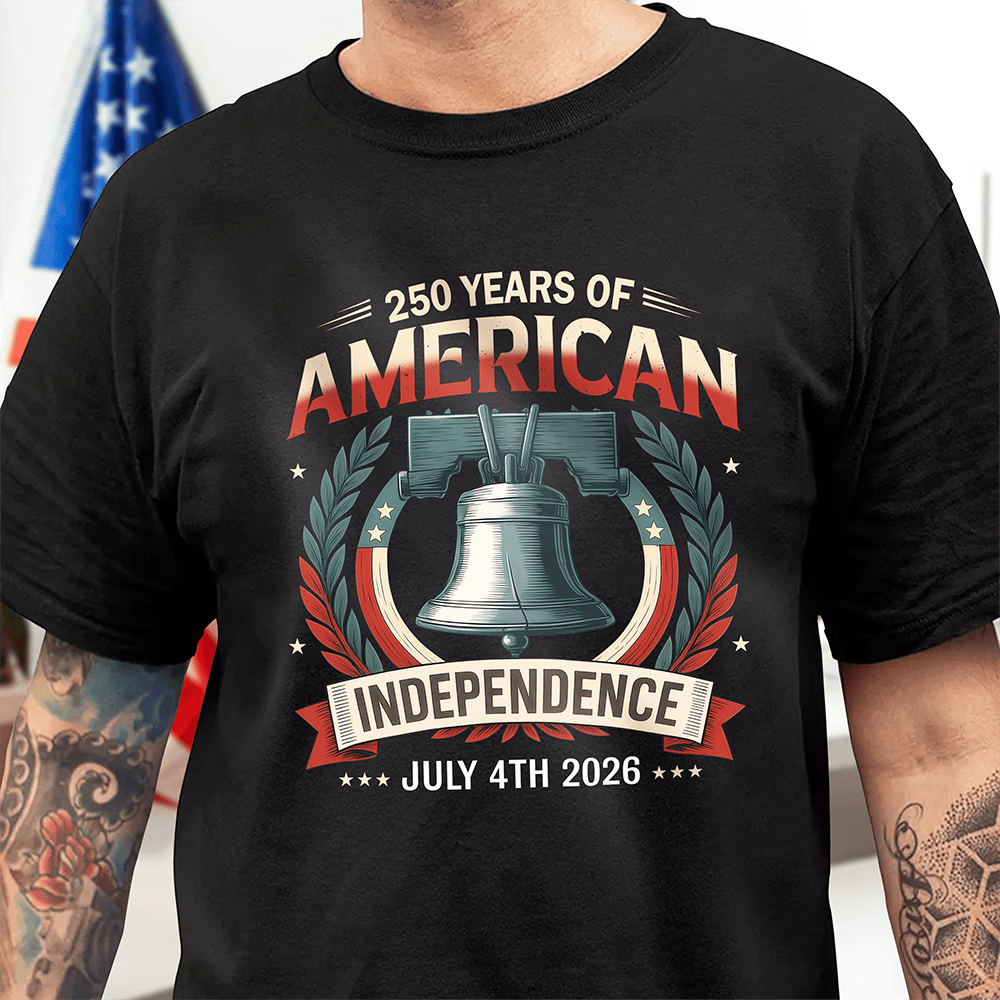 250 Years Of America 1776 2026 T-Shirt Liberty Bell Independence Day Shirt July 4th Gifts