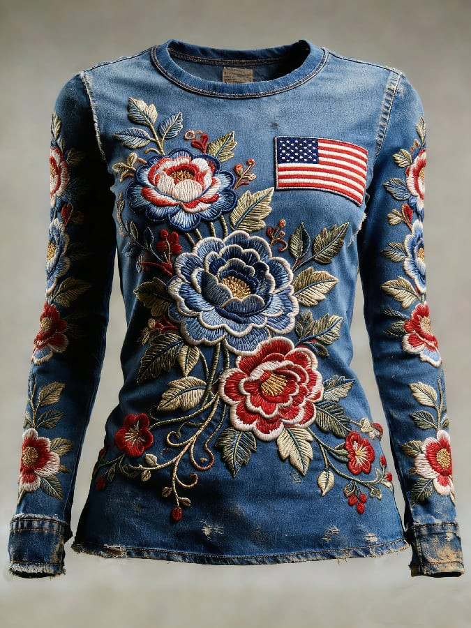 250 Years Of America Floral Long Sleeve T-Shirt USA 250Th Anniversary Shirt 1776 2026 Merch