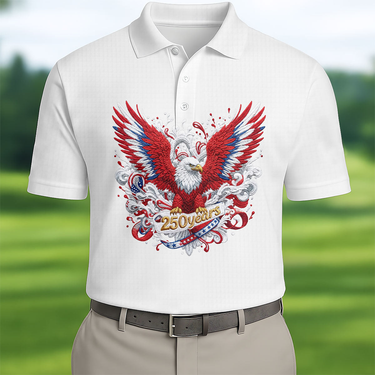 250 Years Of America Polo Shirt US Bald Eagle Patriotic Clothing Best Gifts For Dad