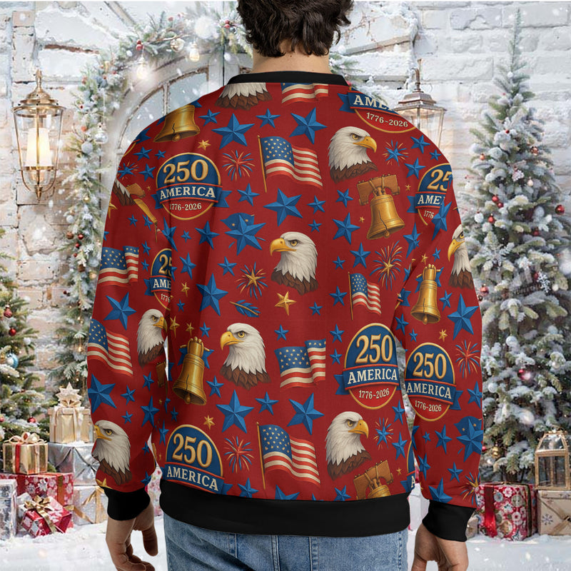 250 Years of America Ugly Sweater 250 Years Anniversary Christmas Gift for Trump Supporters