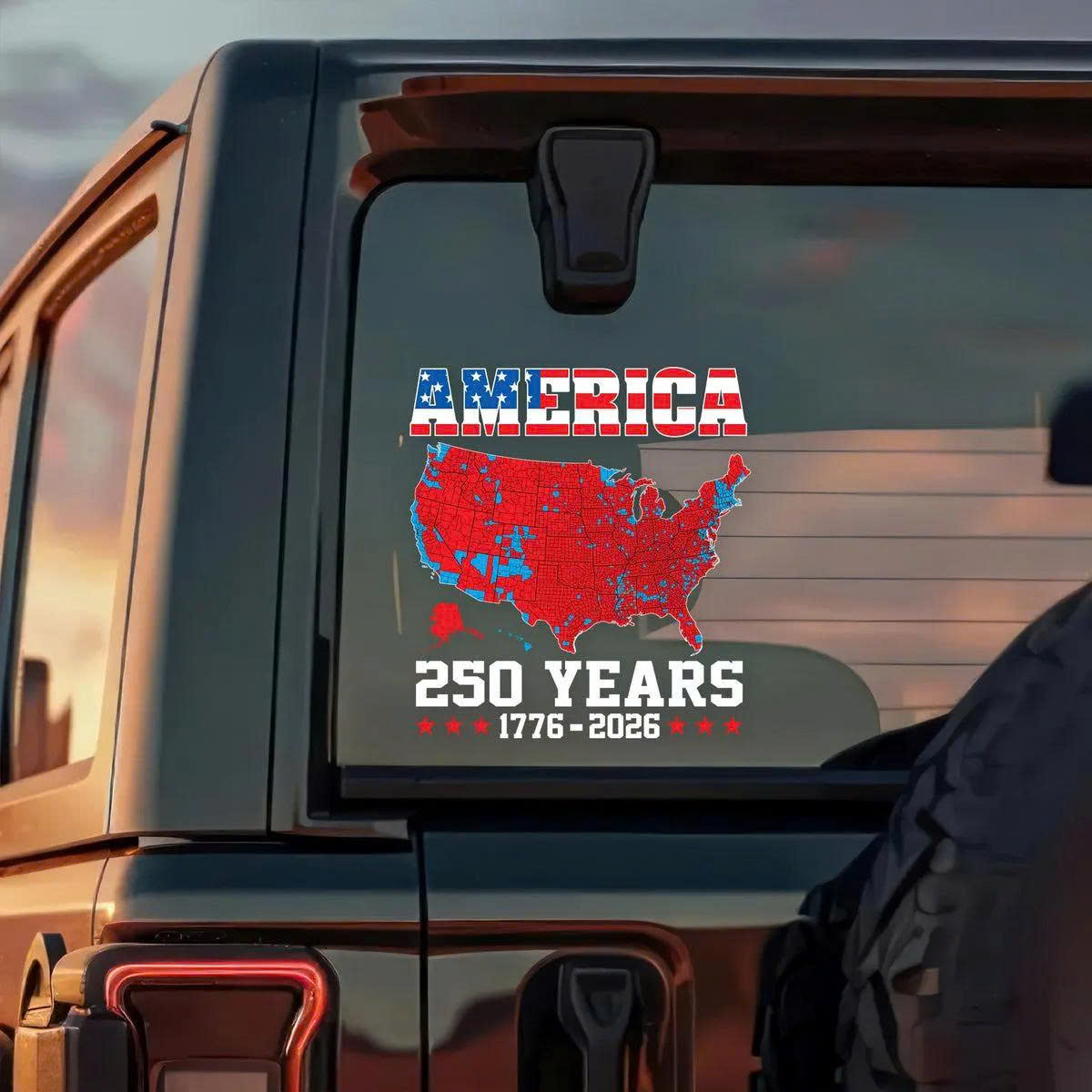 250 Years Of America USA Map Eagle Car Decal Sticker 250th Anniversary 1776 2026 Patriotic Gift