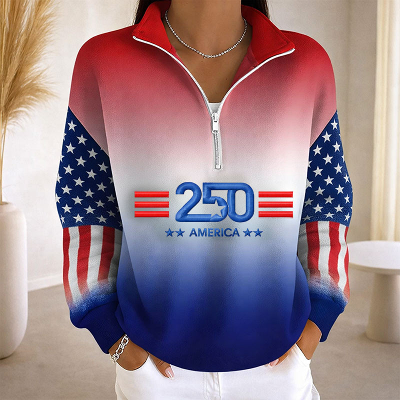 250 Years Of America Zip Sweatshirt American Patriot Apparel Cool Gift For Patriots