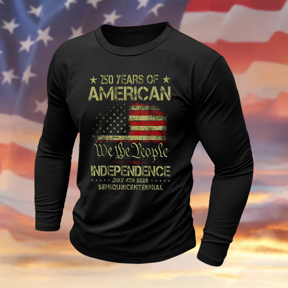 250 Years Of American Long Sleeve Shirt Semiquincentennial Merch 4Th Of July Gift For Him