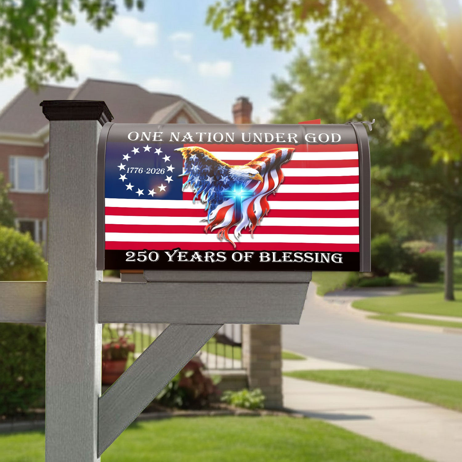 250 Years Of Blessing Patriotic Eagle Mailbox Cover Patriotic Decor House Decorations