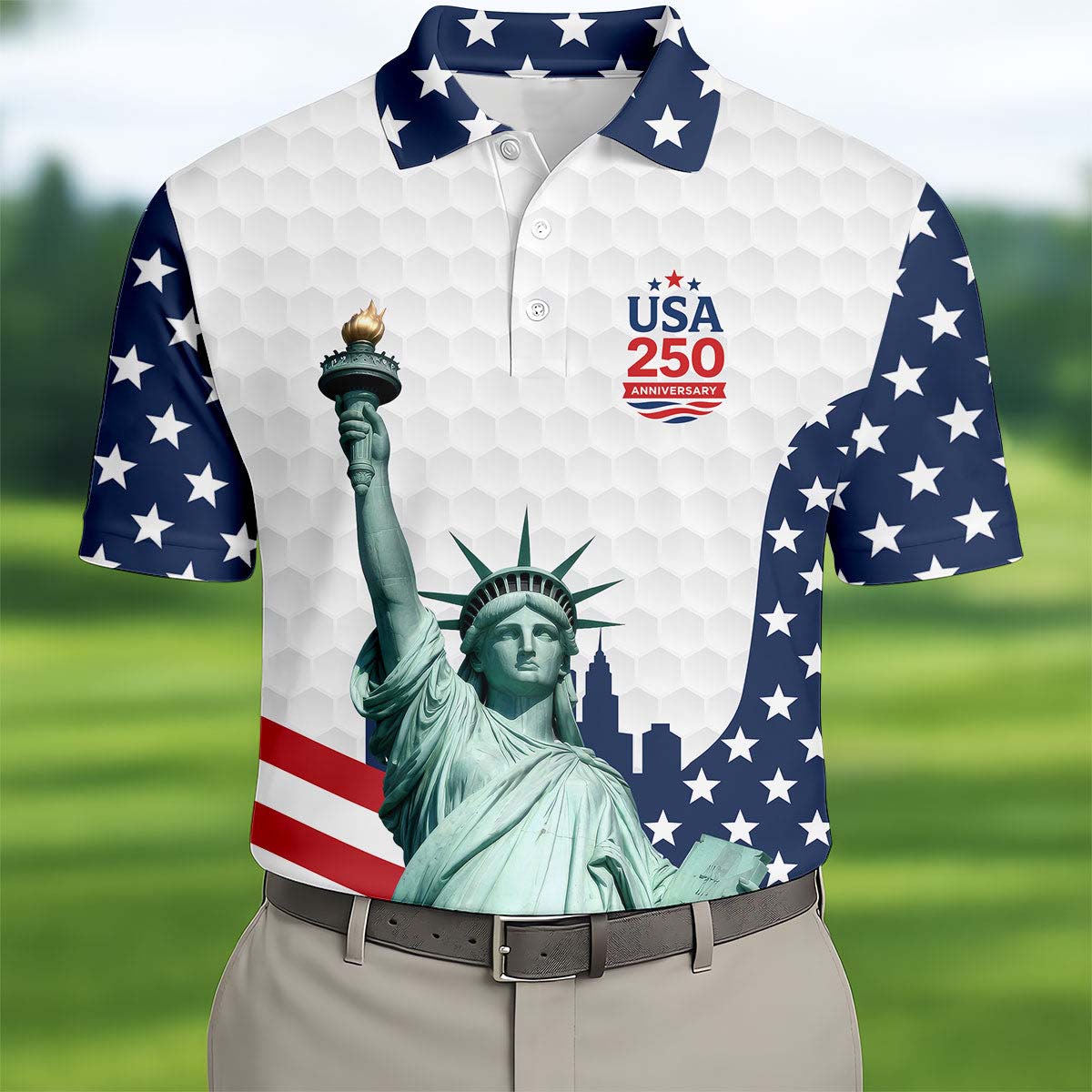 250 Years Of Defending Liberty Polo Shirt Statue Of Liberty Mens Clothing Patriots Gifts For Son