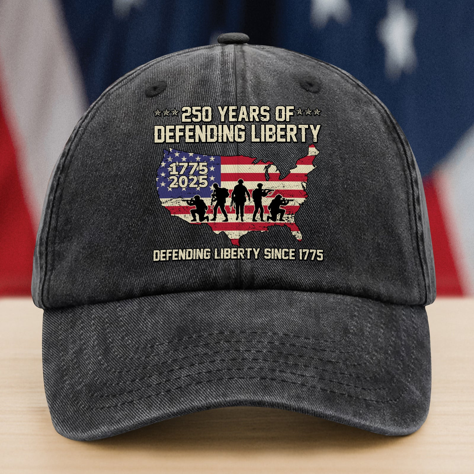 250 Years Of Defending Liberty Washed Denim Baseball Cap America 250 Merchandise Patriotic Mothers Day Gifts