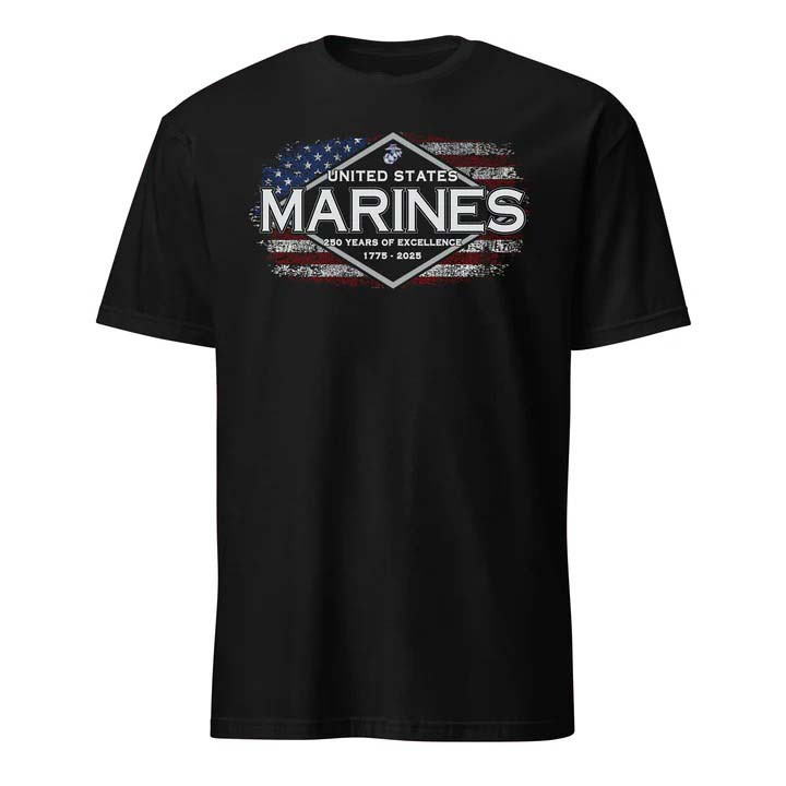 250 Years Of Excellence T Shirt Marine Corps Anniversary Tribute Apparel Gift For Him
