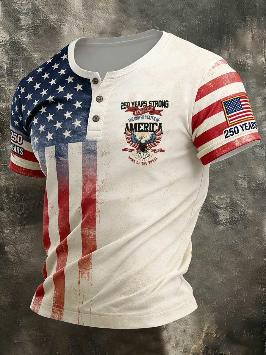 250 Years Of Freedom 1776 2026 Button T-Shirt 250th Anniversary America Patriotic Shirt Best Gift For Patriots