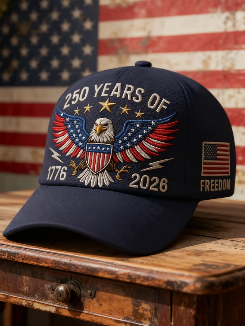 250 Years Of Freedom 1776 2026 Eagle Patriotic Baseball Hat USA Independence Commemorative Gift For Dad
