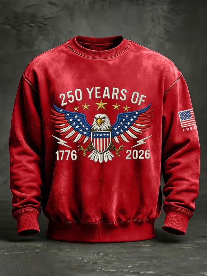 250 Years Of Freedom 1776 2026 Eagle Sweatshirt USA Patriotic Semiquincentennial Gift For Veterans