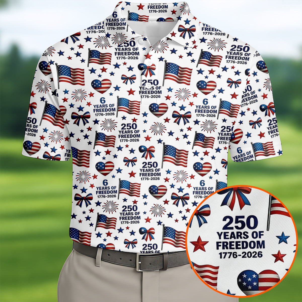 250 Years Of Freedom 1776 2026 Golf Polo Shirt Mens Polo Shirts Golf Presents For Dad